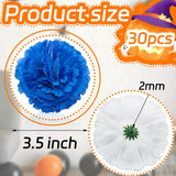 30 Pcs Royal Blue Marigold Flower Heads,3.5 Inch Silk Marigolds Stemless Artificial Flowers For Decoration, Artificial Marigolds For Home Party Wedding Diy Decor