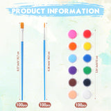 100 Sets Mini Acrylic Paint Set 1400 Pcs 12 Colors Acrylic Painting Strips 100 Flat Brushes 100 Pointed Brushes For Adults Home Birthday Art Craft Party Favors (2Ml)