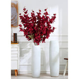 6Pcs 35.43'' Red Delphinium Artificial Flower Faux Larkspur Silk Flowers Long Stem Blossoms Flowers For Tall Vase Floral Arrangements Home Table Wedding Decor(Red)
