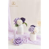 Artificial Flowers 24Pcs Real Looking Silk Flowers Fake Rose With Stems For Diy Wedding Bouquets Purple Bridal Shower Centerpieces Party Decorations (Shades Of Purple)