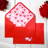 50Pcs Valentine'S Day Invitation Envelopes Greeting Card Envelope Red Pink Heart Gift Card Sleeves With Stickers For Mailing Envelopes Sending Card, 4.3 X 6.3 Inch