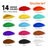 Acrylic Paint, 15 Pack Acrylic Paint Large Bottle Set, 473Ml/16Oz Each, 14 Unique Colors And 1 More White, High Viscosity Art Paint For Artists, Beginner & Kids On Rocks Canvas Woodceramic
