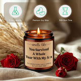Scented Candle, 1St Anniversary Candle Gifts For Boyfriend, Girlfriend - 1 Year Paper Anniversary Happy Gifts For Couple, Him, Her - First, One Year Wedding Anniv. Presents For Husband, Wife
