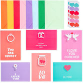 24 Pack Logo Valentines Day Cards For Grandma, Kids, Friends And Family - Love Cards For Her And Him - 7.87 X 5.91 Inches, Envelopes And Heart Stickers