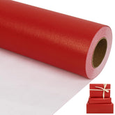 Red Matte Wrapping Paper, 17 Inches X 50 Feet (70.8 Sq.Ft.) Solid Color Pearly-Lustre Paper Roll For Christmas Birthday Baby Shower Wedding Gift Wrap
