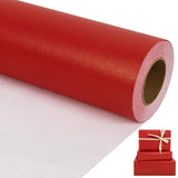 Red Matte Wrapping Paper, 17 Inches X 50 Feet (70.8 Sq.Ft.) Solid Color Pearly-Lustre Paper Roll For Christmas Birthday Baby Shower Wedding Gift Wrap