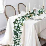 3Pcs Artificial Flowers Spring Flower Garland 23.7Ft Artificial Rose Vine Hanging Decoration For Wedding Wall Arch Party Backdrop (White)