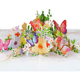 Best Wishes Card - 3D Flower Butterfly Pop Up Greeting Cards Thank You Birthday Get Well Mothers Day Gift Card For Women Wife Mom Friends Sister With Envelope