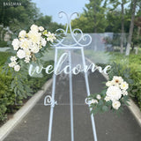 Set Of 2 Wedding Arch Flowers?Artificial Flowers For Wedding Welcome Sign? Decorations For Reception And Backdrop?Flowers For Balloon Arch (White)