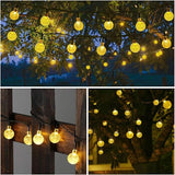 Solar String Lights Outdoor, 36ft 60 LED Globe String Light with 8 Mode, Waterproof Crystall Ball Lights Solar Patio Lights for Garden, Lawn, Patio, Gazebo, Yard, Outdoor Decor - Warm White