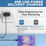 45W USB C Fast Wall Charger with 6.6FT Cable for Samsung Galaxy Phones