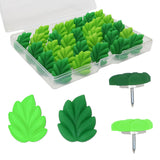 30 Pcs Leaf Push Pins Decorative Thumb Tacks In Green Cute Office Decor For Cork Board Bulletin Board, Photos Wall Maps And Other Offices Schools Supplies Christmas Decoration