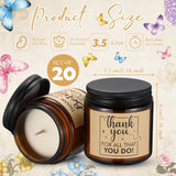 20 Pcs Thank You Candles 3.5 Oz Employee Appreciation Gifts Bulk Scented Jar Candle Thank You Gifts For Coworker Volunteer Teacher Women Friends Secretaries, 10 Fragrance(Brown)