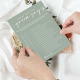 Bridal Shower Games Cards & What Did The Groom Say - 25 Guest Engagement Party Wedding Games - Minimalist Green Wedding Party Supplies - C12