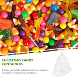 6 Pcs Christmas Tree Shaped Candy Boxes Cute Clear Plastic Containers Fillable Candy Jar For Weddings Birthdays Xmas Party Favors