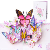 3D Pop-Up Butterfly Greeting Card – Elegant Floral And Butterfly Design With Gold Foil Details, Perfect For Birthdays, Anniversaries, Thank You Notes, All Occasions – Includes Envelope And Message Space (Pink Monarch)