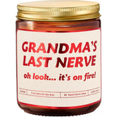 Grandma'S Last Nerve Vanilla Lavender Scented Candle - Funny Birthday Gift For Grandma | Gag Present Idea From Grandkids Granddaughter Grandson Forbirthday, Christmas, Mother'S Day For Grandmother