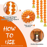 10 Pcs Marigold Garland For Diwali Decoration Pooja Decoration Items Indian 5 Feet Long Artificial Marigold Flowers For Pooj Dia De Los Muertos Varalakshmi Day Of The Dead(Orange)