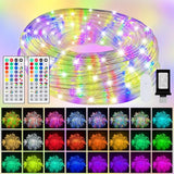 100FT Outdoor LED Rope Lights IP68 Waterproof RGB Warm White Color Changing String Lights with 25 Modes