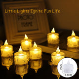 24 Pack Flameless Tea Lights Candles Battery Operated, Crystal Led Tealight Candles,Votive Electric Fake Candles For Valentines Wedding Diwali Christmas Decorations