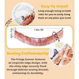 2 Pack Shiny Rose Gold Foil Fringe Garland-4 Layers Thick | Metallic Tinsel Streamers Backdrop Wall Hanging Fringe Banner For Wedding Christmas Decoration Home Hanging Parade Floats