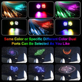 20W Dual-Head App Twinkle Rgbw Fiber Optic Lights, Sound Activated Fiber Optic Star Ceiling Light Kit 1300Pcs 0.03In 13.1Ft/4M Fiber Strands For Car Headliner Star/Home
