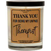 Best Friend- Gifts For Women, Men - Thank You For Being My Unpaid Therapist - Thinking Of You, Love You, Birthday Gift For Sister, Mom, Her, Him, Coworker, 100% Soy Wax Scented Candle, Made In Usa
