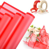 36 Pieces Valentine'S Day Waterproof Flower Wrapping Paper Frosted Bouquet Wrapping Paper And 50 Yards Double Face Satin Ribbon For Romantic Bouquet Supplies(Red)
