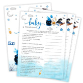 Hilarious Baby Shower Games, Halloween Baby Family Feud, 30 Double-Sided Game Cards & 1 Answer Card For Little Ghost Gender Reveal Spooky Party Favor Supplies - C08