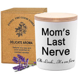 Moms Last Nerve Candle, Gifts For Mom From Daughter Son, Funny Birthday Gift For Mom, Lavender Scented Candles, Natural Soy Candles, 6 Oz