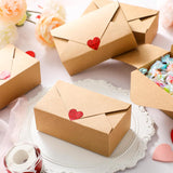 24 Pcs Valentines Heart Bakery Cookie Boxes Valentine Kraft Cookie Box With Red Heart Stickers Bakery Treat Boxes Candy Dessert Gift Giving Containers Containers Packaging 14 X 8 X 5 Cm