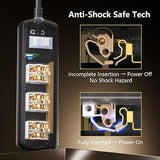 Outdoor Weatherproof Power Strip IPX6 Waterproof 3 Outlets 6 Ft Heavy Duty Cord