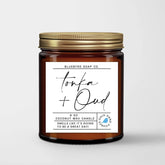 Tonka Oud Candle 9 Oz | Woodsy Unisex Scented Oud Candle For Men & Women | Premium Wax Candles For Home In Amber Glass Jar Candle | Usa Made Vegan & Phthalate Free (Oud, 9Oz)