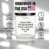 Funny Friend Candle – Bestfriend Gift Ideas For Women, Badass, Eco-Friendly Soy Wax, 13.5Oz Jar, Premium Gift Box, 60+ Hour Burn, Hand Poured In Usa