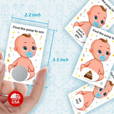 Baby Shower Boy Scratch Off Poop Game, Easy To Play Silly Games, Funny Idea, Ice Breaker Activity. Raffle Cards, Blue Pacifier, Set Of 40 Cards Made In Usa
