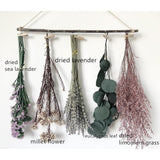 Natural Dried Flower Rack, Dried Flower Wall Hanging For Boho Farmhouse Wall Decor, Eucalyptus Dried Herb Rack, Greenery Hanging Plants For Kitchen, Bedroom, Living Room, Lavender