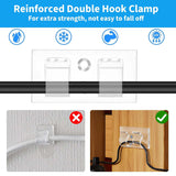 Hooks For Outdoor String Lights Clips: 30Pcs Heavy Duty Light Hook With Waterproof Adhesive Strips - Outside Clear Cord Holders For Hanging Christmas Lighting - Outdoors Sticky Clip (30)