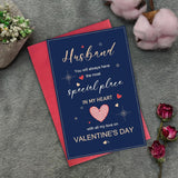 Romantic Valentine'S Day Card For Husband, Sweet I Love You Greeting Card For Spouse, Heartfelt Valentine Gift From Wife