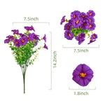 Artificial Flowers For Outdoor 12 Bundles Uv Resistant Fake Silk Morning Glory Flowers For Home Planter Porch Window Box Yard Purple