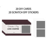 Scratch Valentines Day Card, Love Coupons, Love Note Scratch Off Cards, 20 Pieces Valentine'S Day Anniversary Greeting Card, Diy Valentines, Romantic Gifts For Husband, Wife, Lovers, Kids(A04)