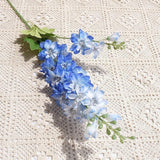 4Pcs Blue Flowers Artificial For Decoration,33'' Artificial Delphinium Flowers Long Stem Silk Flowers For Home Decor Indoor Weddings Party Centerpieces