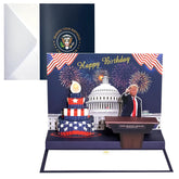 Birthday Card, Talking Donald President Greeting Cards With Real Voice Message & Light For Men And Women, Parents, Couples(Birthday - White House)