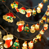 Christmas Fairy String Lights, 20 Led Xmas Warm White Lights Hanging Decors With Santa Claus Wreath Tree Snowman Candy C