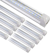 10 Pack 8FT LED Shop Light Fixtures 72W 9500LM 6500K V Shape Plug and Play Garage Lights
