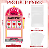 48 Pack Valentines Day Cards For Kids Diy Valentine Exchange Cards With Clear Treat Bags & Self Adhesive Tape Happy Valentine'S Day Gifts For Kids Boys Girls Classroom