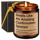 Candle, Confirmation Sponsor Gifts For Women Men - Spiritual Christian Catholic Girls Confirmation Gifts For Sponsor - Thank You From Candidate, Appreciation, Proposal Presents From Confirmant