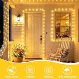 4 Pack Solar Fairy String Lights 33FT 100 LED Warm White Outdoor Waterproof Solar Lights with 8 Lighting Modes Silver Wire Decorative Lights for Garden Patio Tree Decor