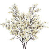 2 Pcs Artificial Cherry Blossom Flowers Bulk White Fake Fall Flowers Branches Silk Babys Breath Flower Fall Floral Stems For Vase Indoor Home Decor Wedding Party Table Centerpiece Christmas