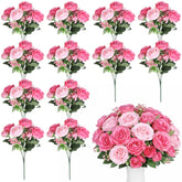 12 Bundles Peonies Artificial Flowers, Fake Peony Bouquets, Faux Flower Arrangements For Table Centerpiece, Realistic Floral Bouquets For Weddings, Parties, Home