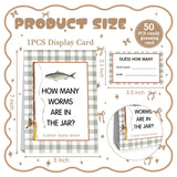 Fishing Guess How Many Baby Shower Game,Fishing Baby Shower Decorations,How Many Worms Are In The Jar Closest Guess Wins,Birthday Party Game & Activities 50 Cards And Sign